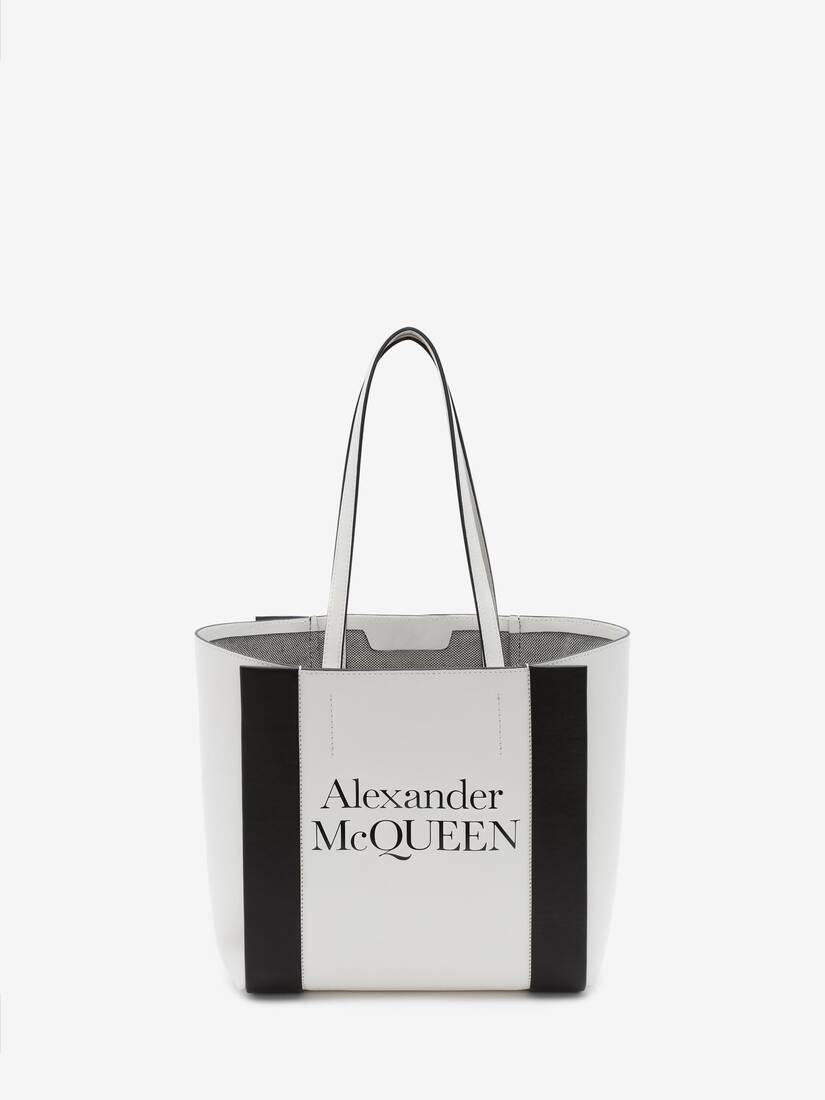 Bolsos De Compras Alexander McQueen Small Signature Mujer - Blancos - Mexico 208-MVSUOX